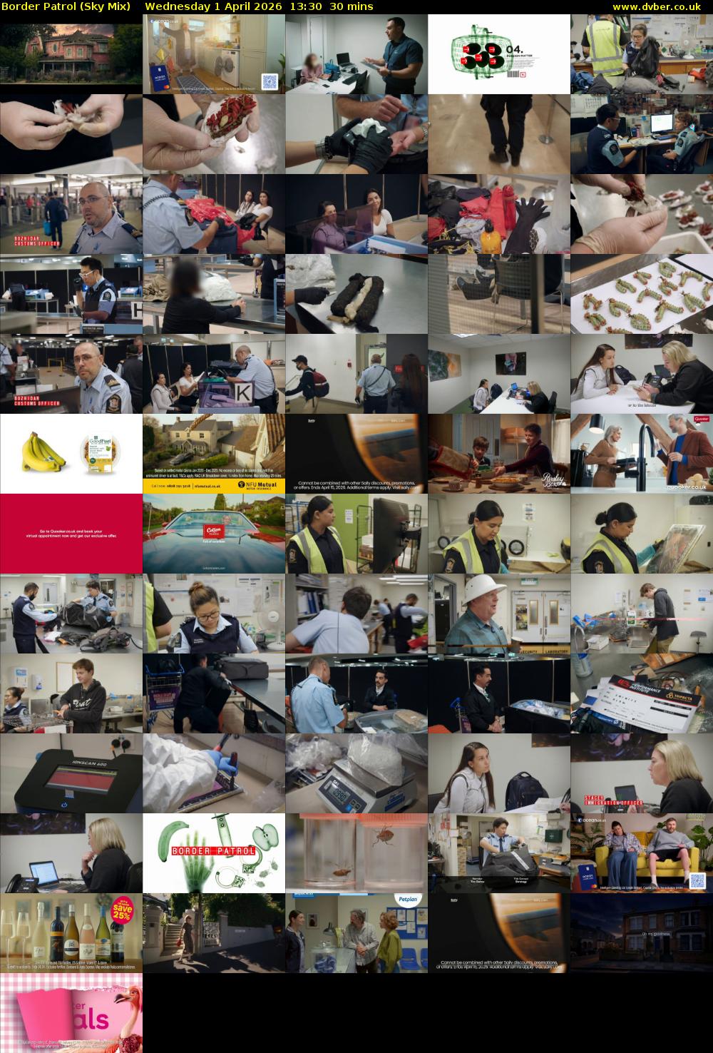 Border Patrol (Sky Mix) Wednesday 1 April 2026 13:30 - 14:00