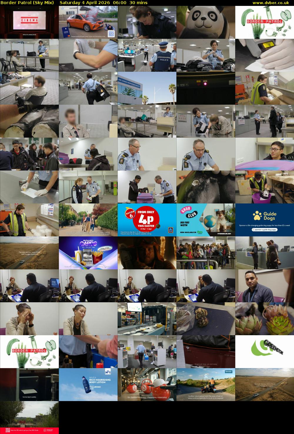 Border Patrol (Sky Mix) Saturday 4 April 2026 06:00 - 06:30