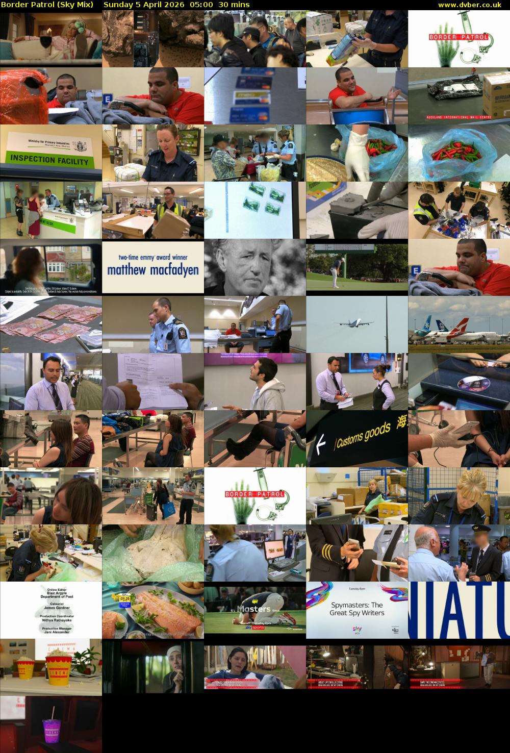 Border Patrol (Sky Mix) Sunday 5 April 2026 05:00 - 05:30