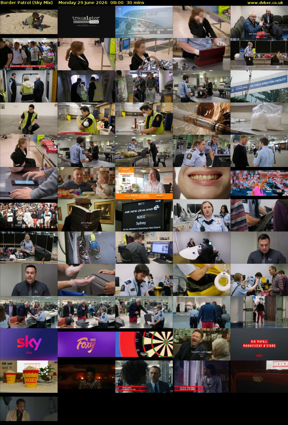 Border Patrol (Sky Mix) Monday 29 June 2026 08:00 - 08:30