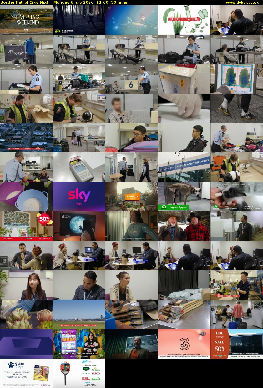 Border Patrol (Sky Mix) Monday 6 July 2026 12:00 - 12:30
