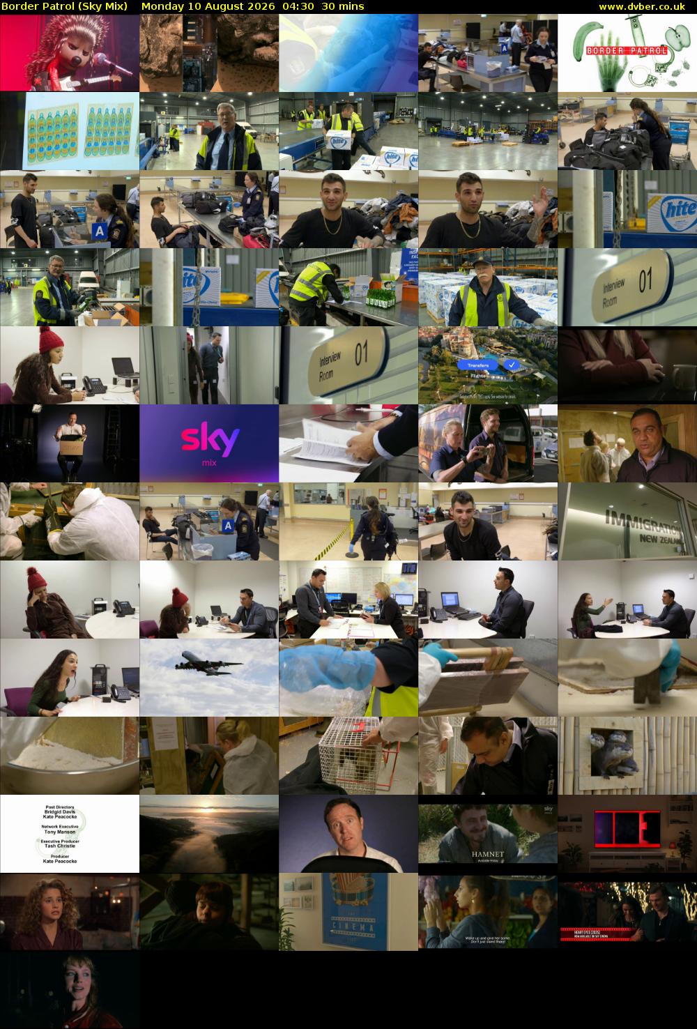Border Patrol (Sky Mix) Monday 10 August 2026 04:30 - 05:00