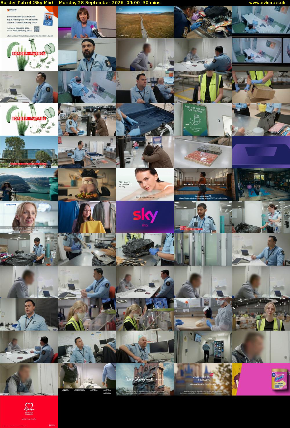 Border Patrol (Sky Mix) Monday 28 September 2026 04:00 - 04:30