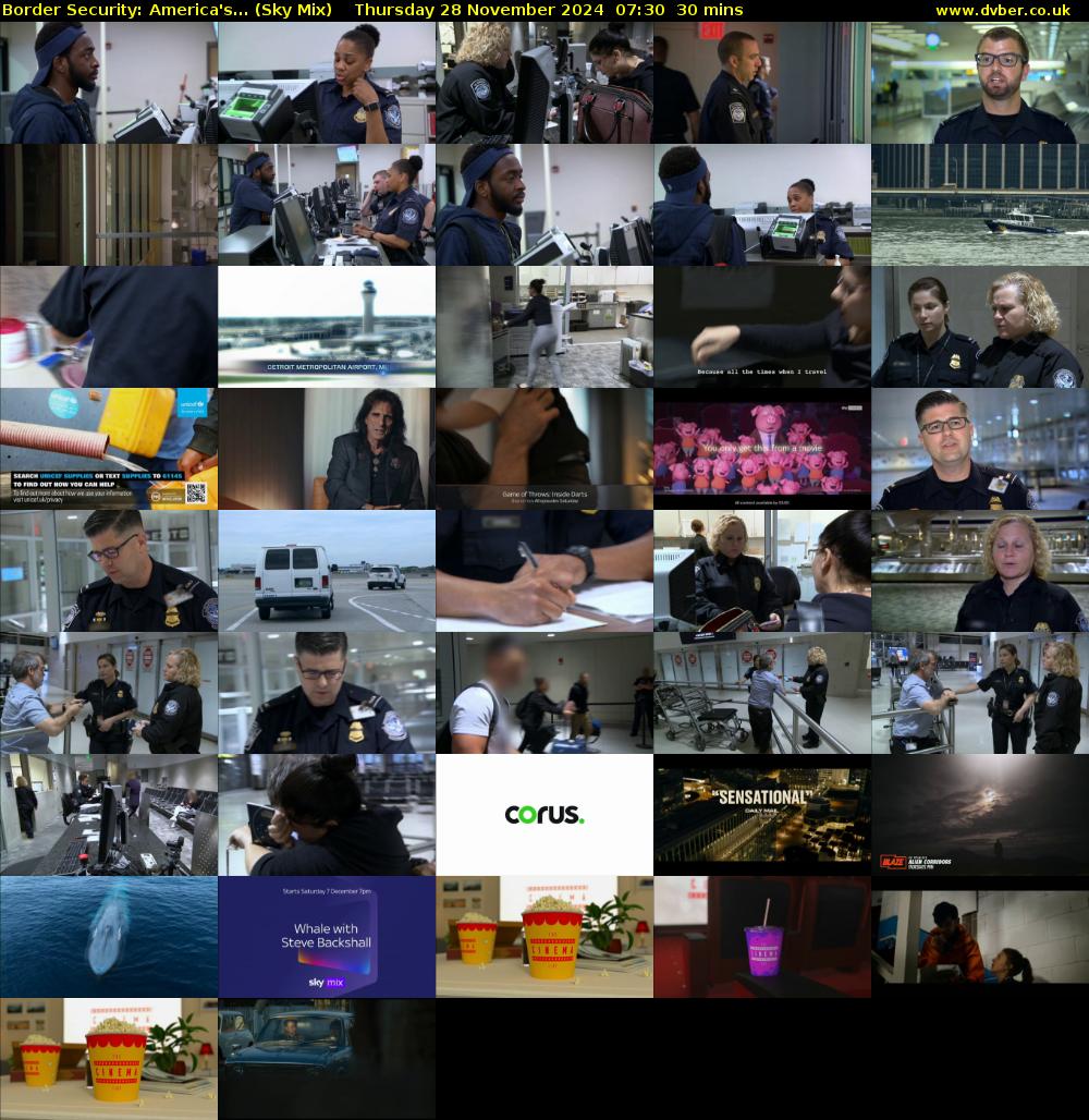 Border Security: America's... (Sky Mix) Thursday 28 November 2024 07:30 - 08:00