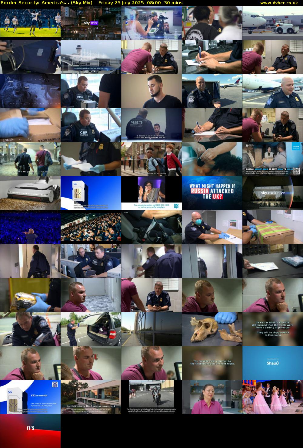 Border Security: America's... (Sky Mix) Friday 25 July 2025 08:00 - 08:30