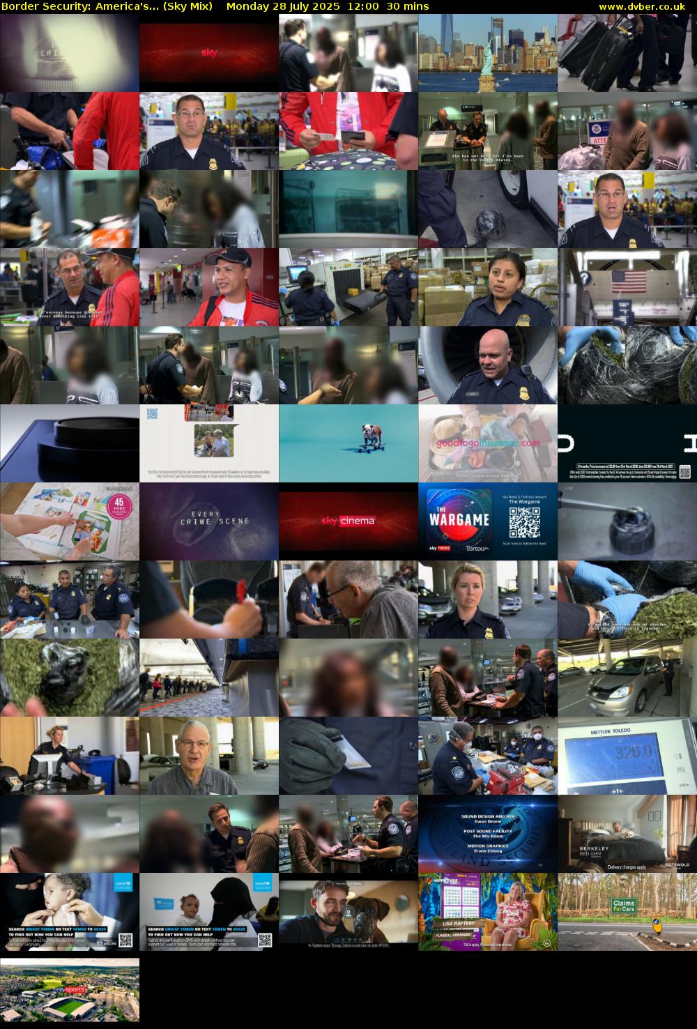 Border Security: America's... (Sky Mix) Monday 28 July 2025 12:00 - 12:30