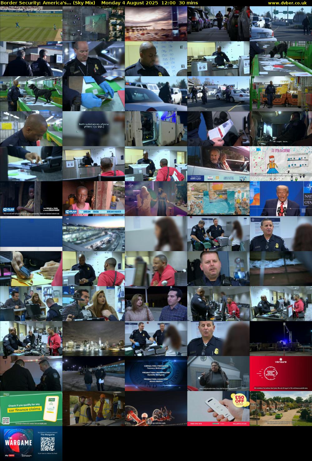 Border Security: America's... (Sky Mix) Monday 4 August 2025 12:00 - 12:30