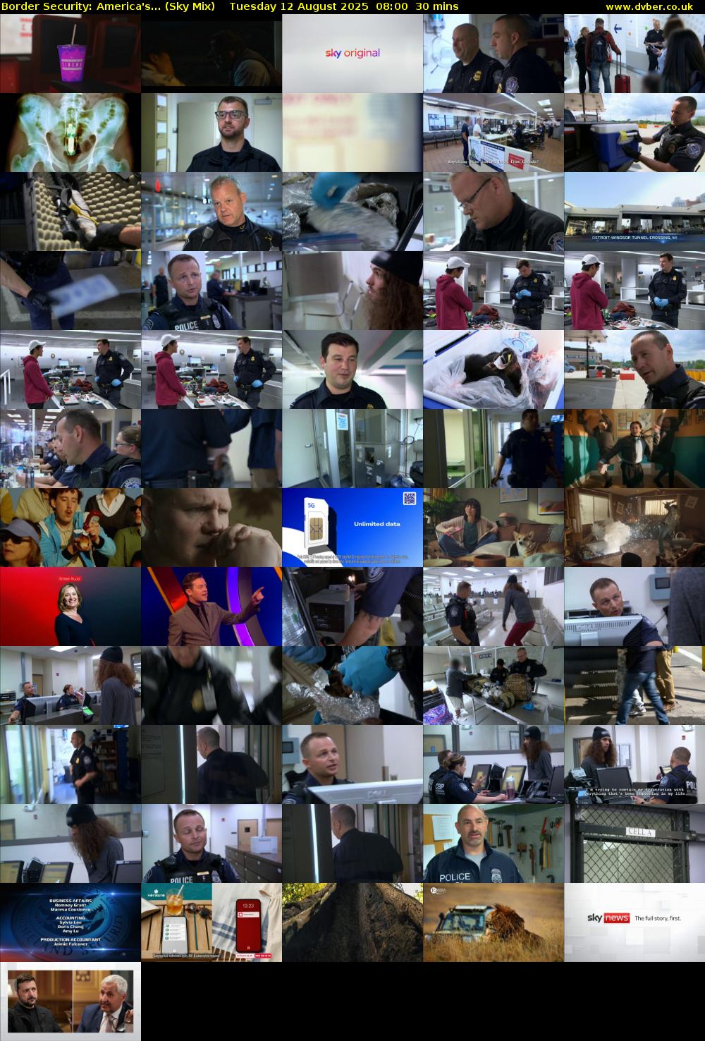 Border Security: America's... (Sky Mix) Tuesday 12 August 2025 08:00 - 08:30