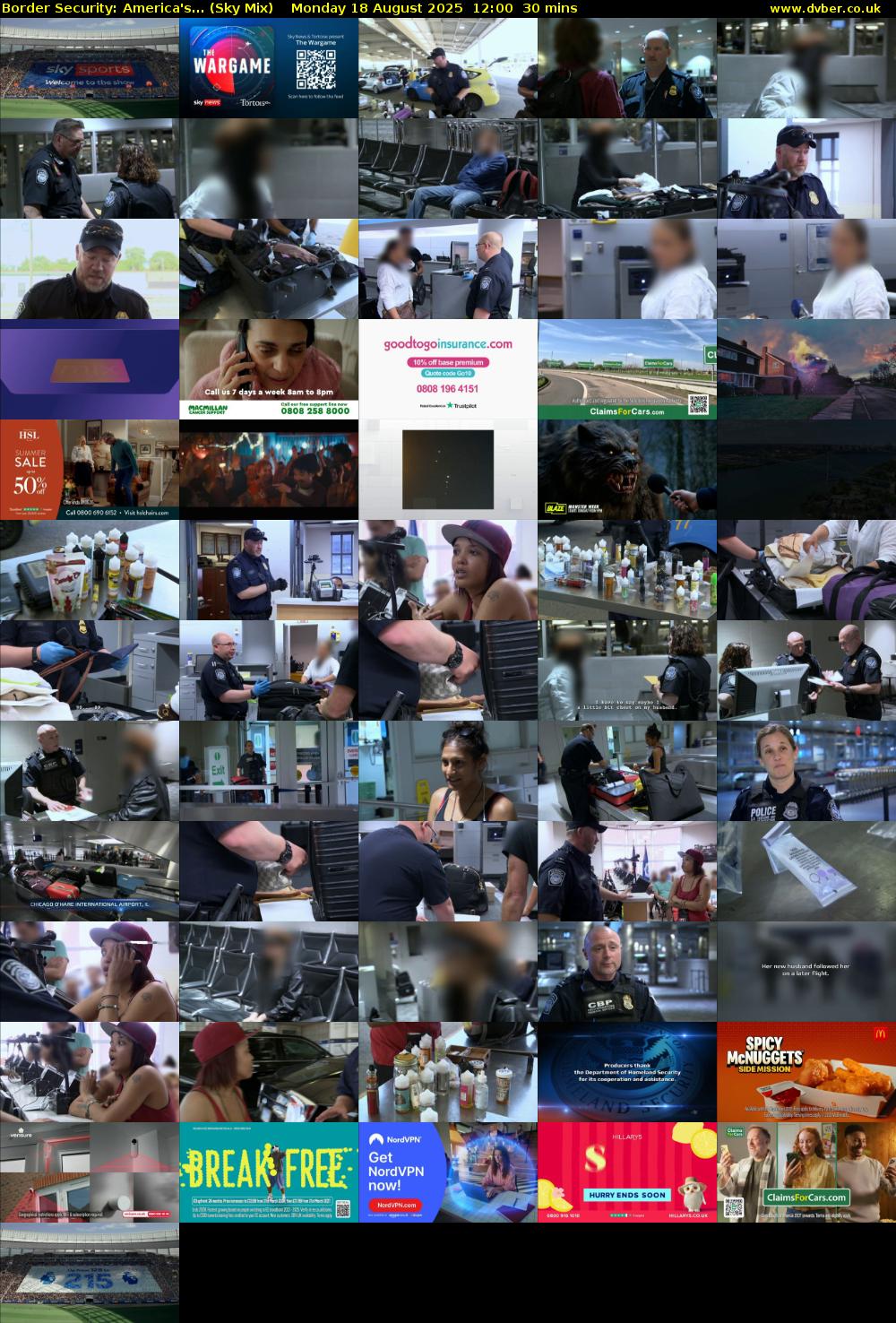 Border Security: America's... (Sky Mix) Monday 18 August 2025 12:00 - 12:30
