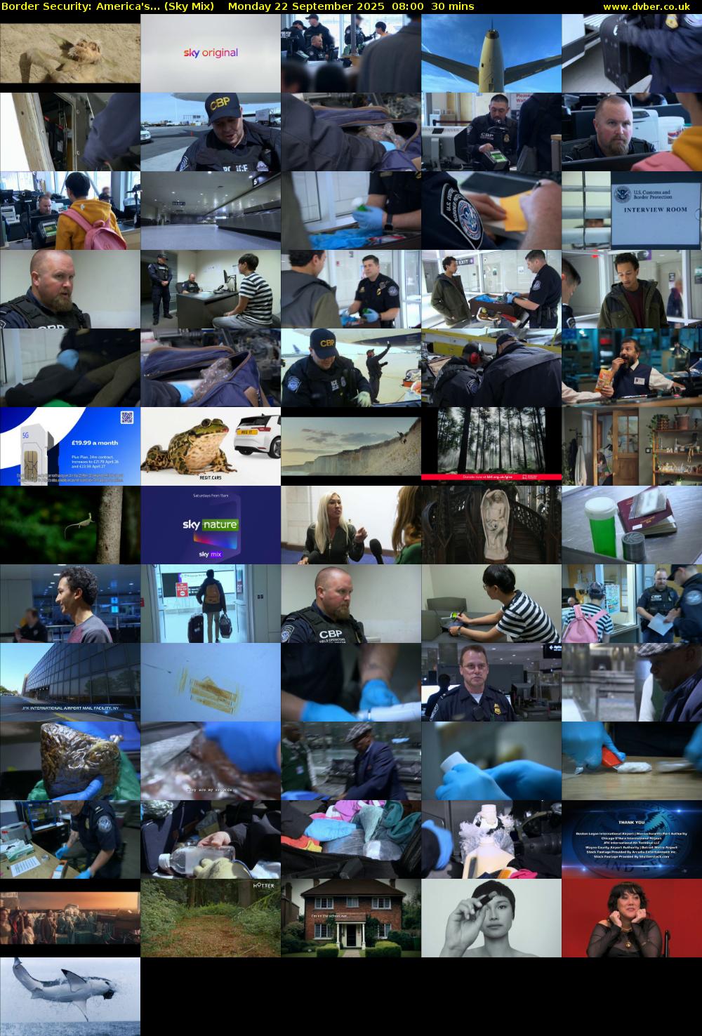 Border Security: America's... (Sky Mix) Monday 22 September 2025 08:00 - 08:30