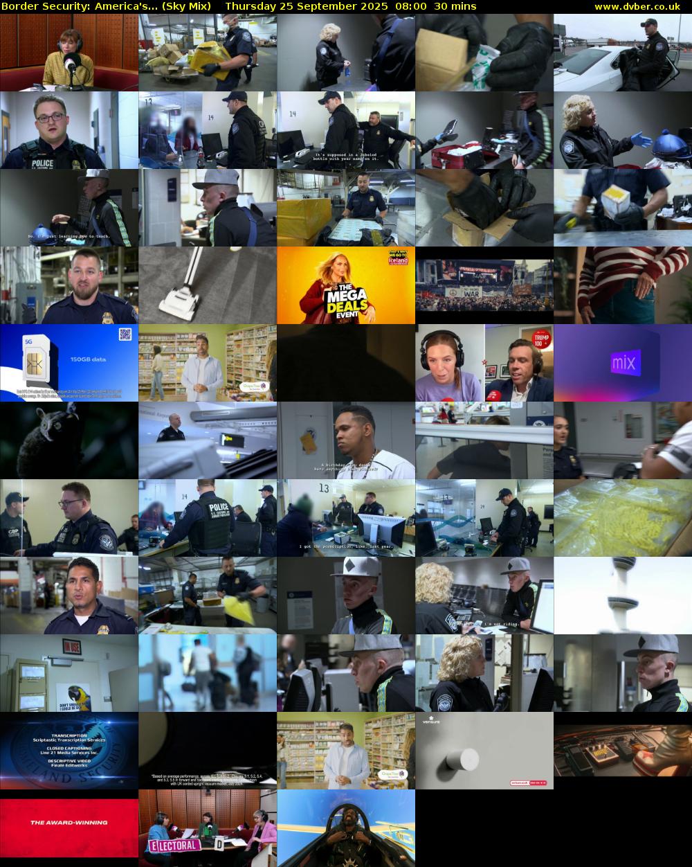 Border Security: America's... (Sky Mix) Thursday 25 September 2025 08:00 - 08:30