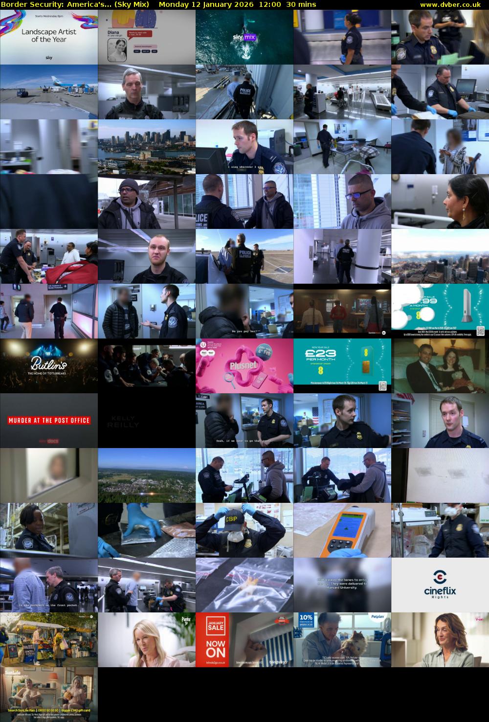 Border Security: America's... (Sky Mix) Monday 12 January 2026 12:00 - 12:30