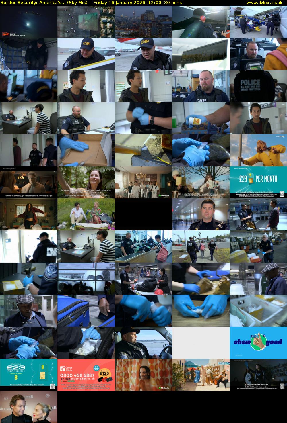 Border Security: America's... (Sky Mix) Friday 16 January 2026 12:00 - 12:30