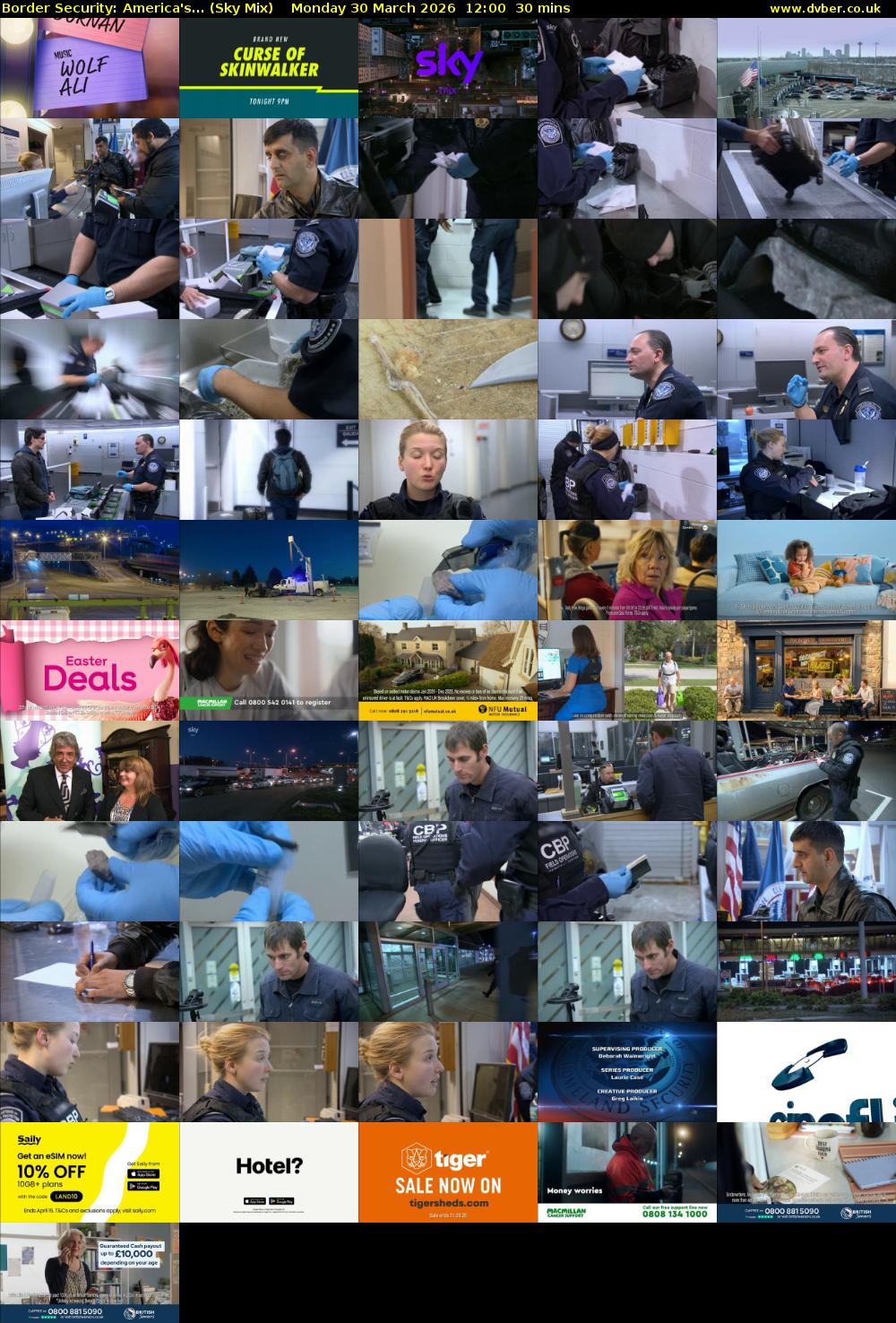 Border Security: America's... (Sky Mix) Monday 30 March 2026 12:00 - 12:30