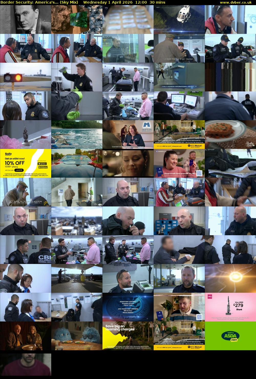 Border Security: America's... (Sky Mix) Wednesday 1 April 2026 12:00 - 12:30