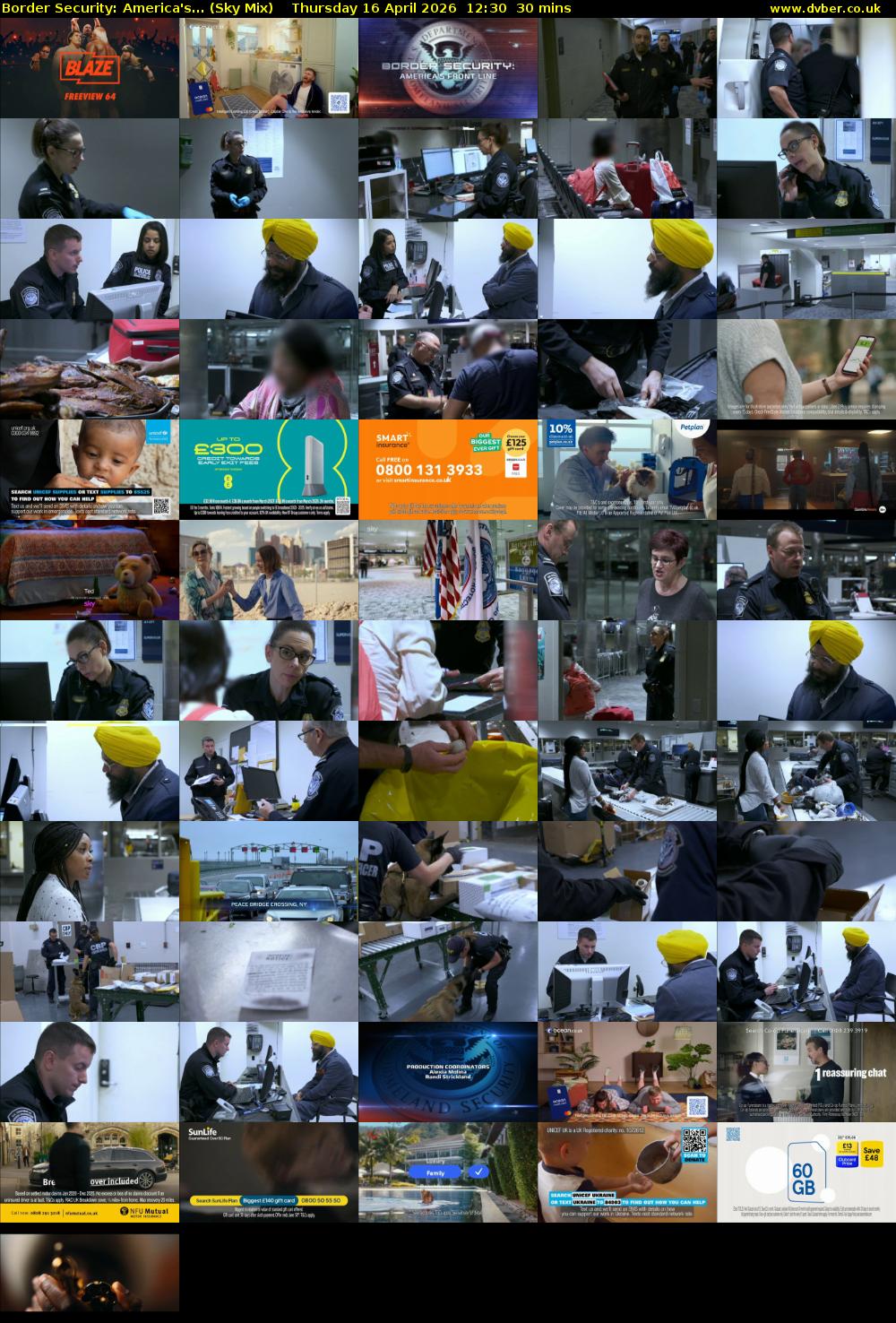 Border Security: America's... (Sky Mix) Thursday 16 April 2026 12:30 - 13:00