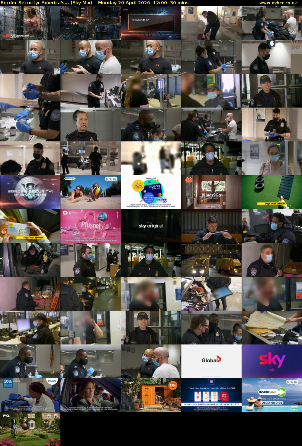 Border Security: America's... (Sky Mix) Monday 20 April 2026 12:00 - 12:30