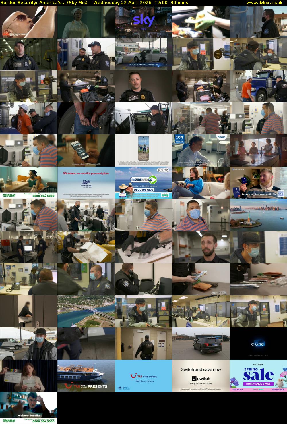 Border Security: America's... (Sky Mix) Wednesday 22 April 2026 12:00 - 12:30