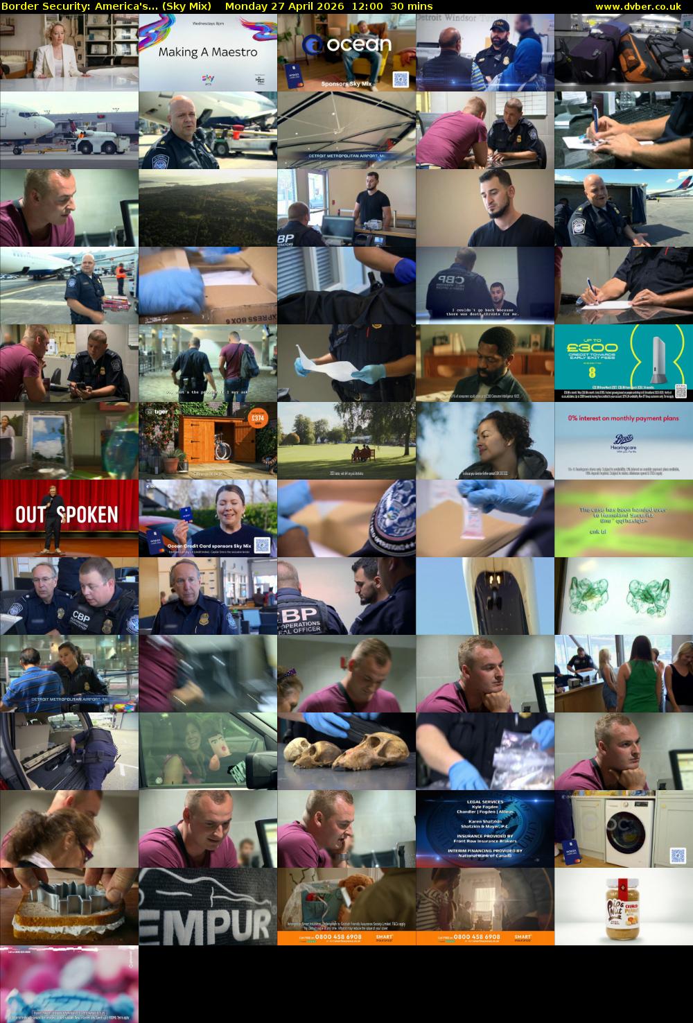 Border Security: America's... (Sky Mix) Monday 27 April 2026 12:00 - 12:30