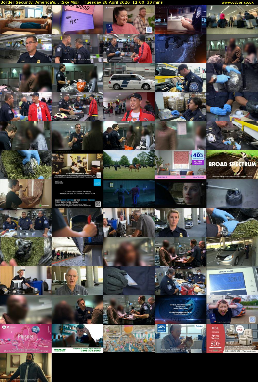 Border Security: America's... (Sky Mix) Tuesday 28 April 2026 12:00 - 12:30