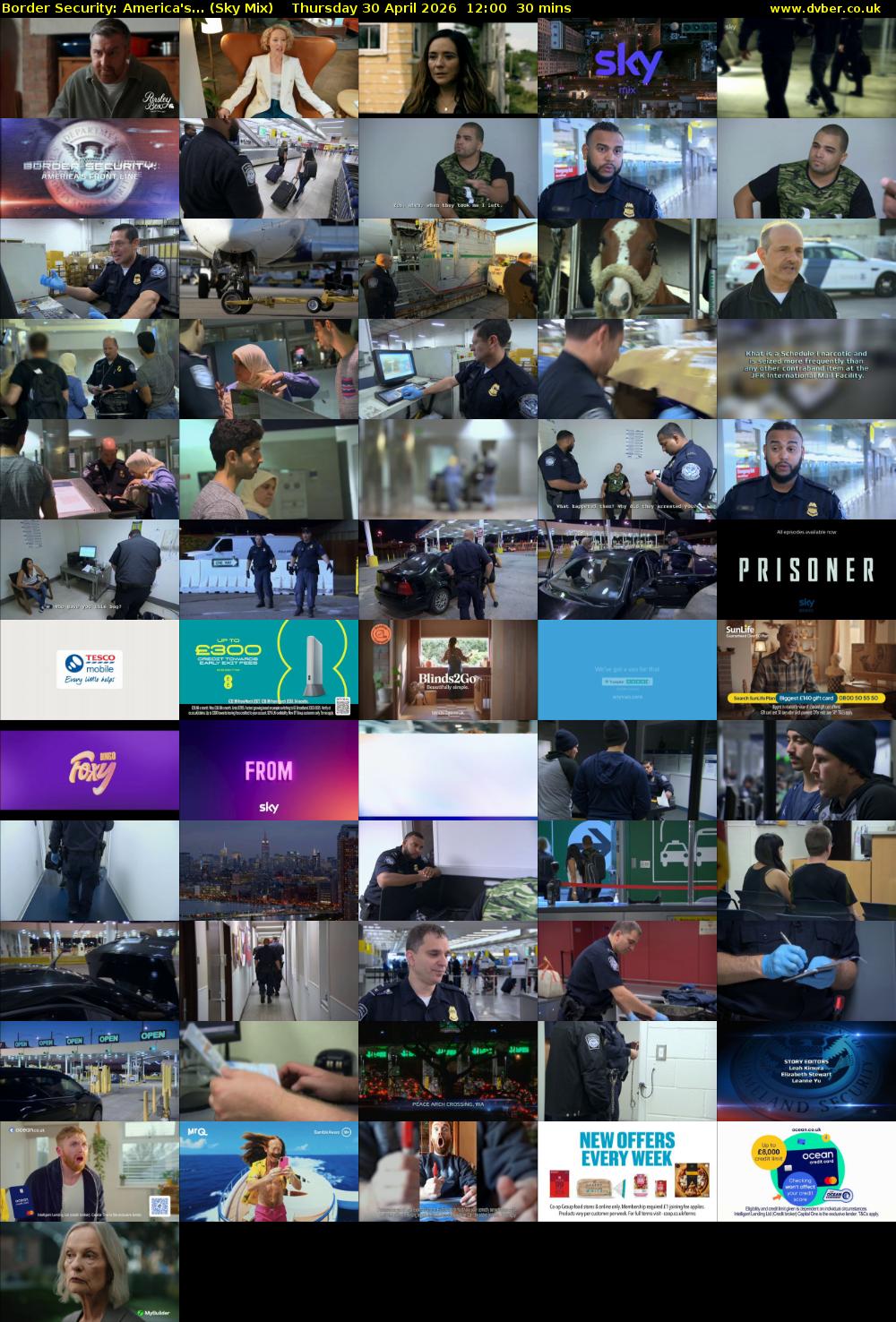 Border Security: America's... (Sky Mix) Thursday 30 April 2026 12:00 - 12:30