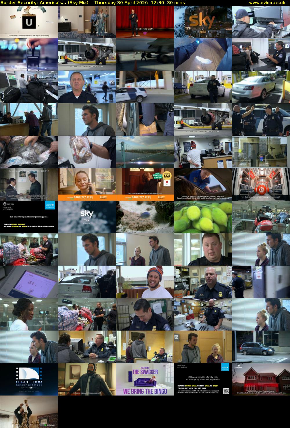 Border Security: America's... (Sky Mix) Thursday 30 April 2026 12:30 - 13:00