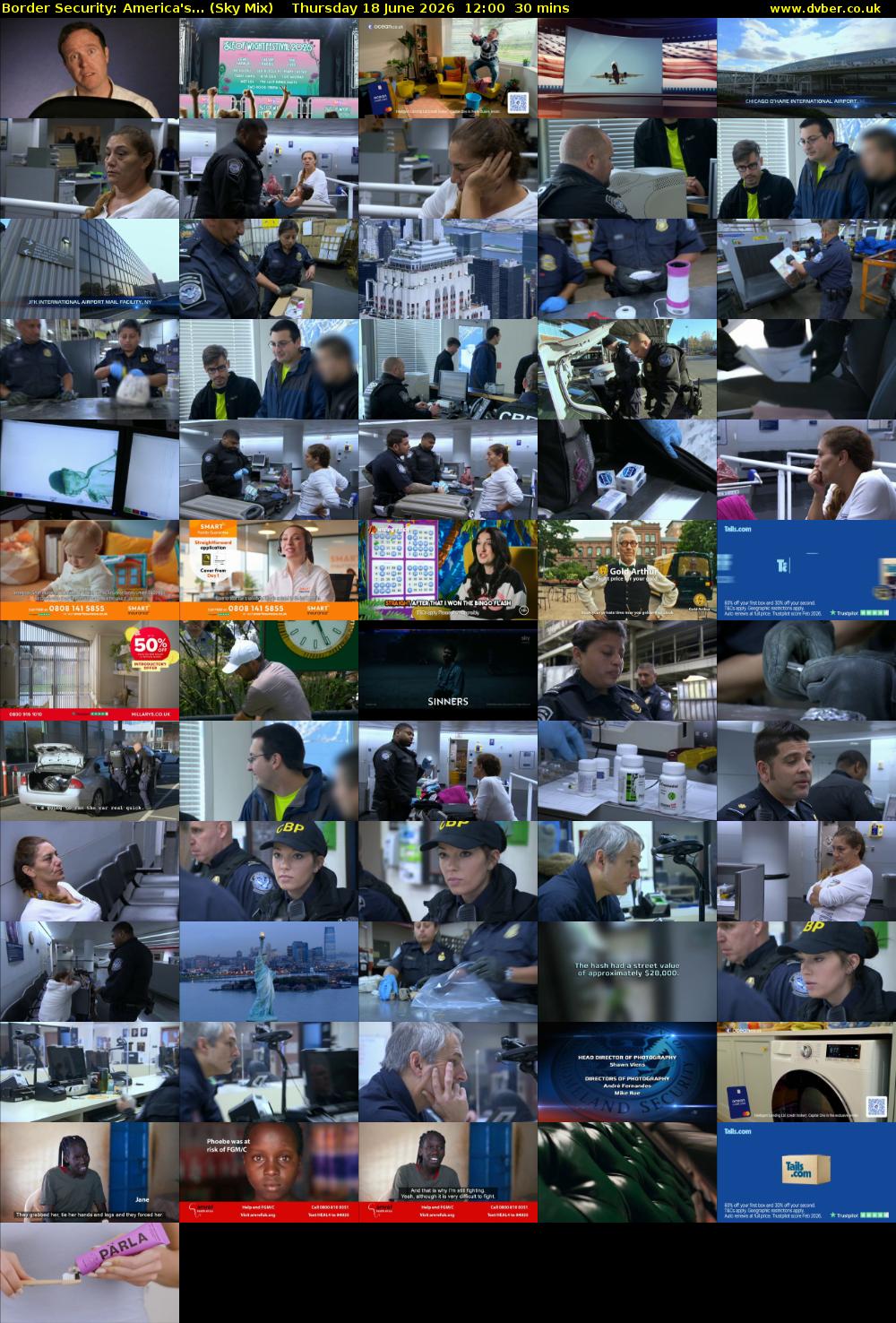 Border Security: America's... (Sky Mix) Thursday 18 June 2026 12:00 - 12:30