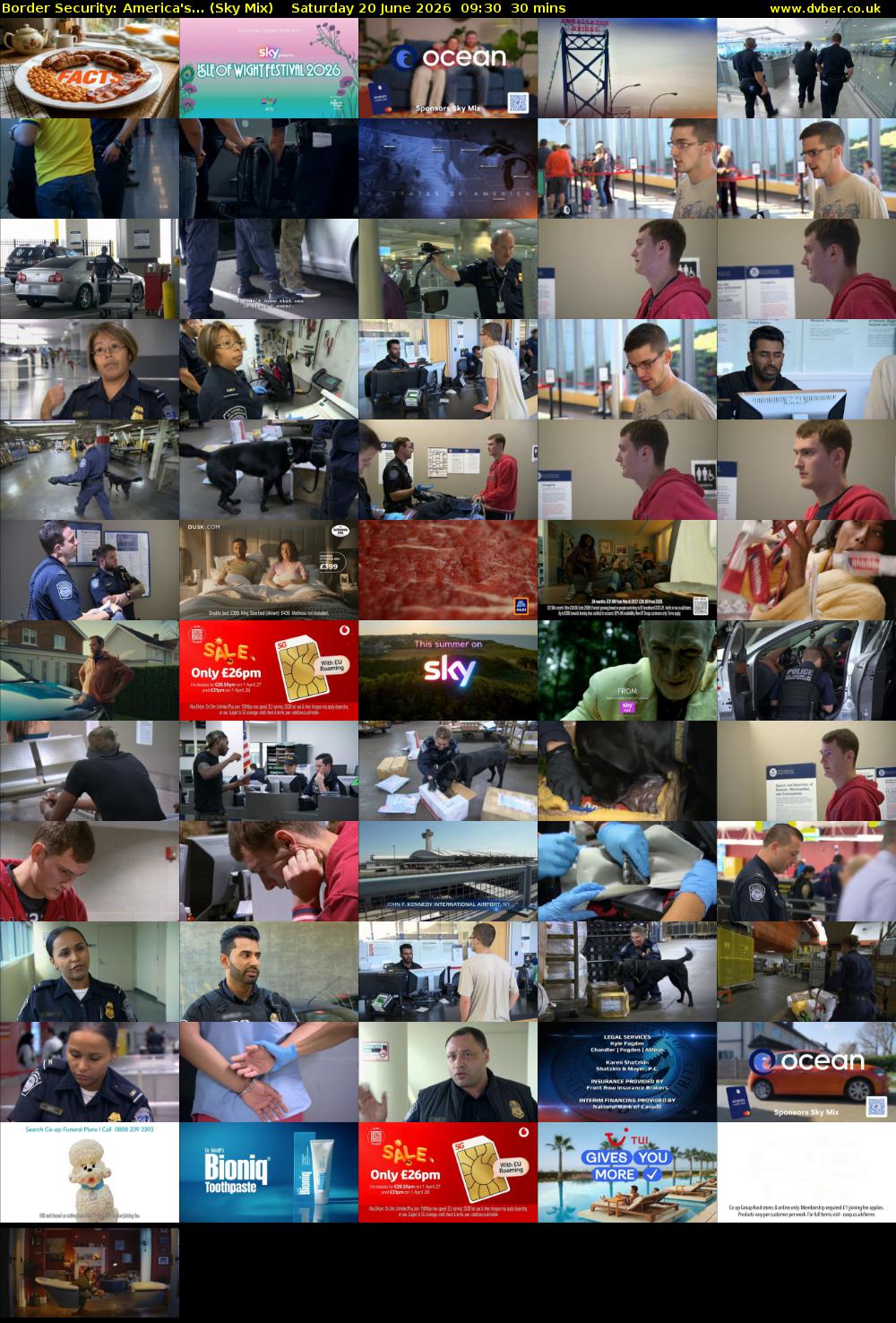 Border Security: America's... (Sky Mix) Saturday 20 June 2026 09:30 - 10:00