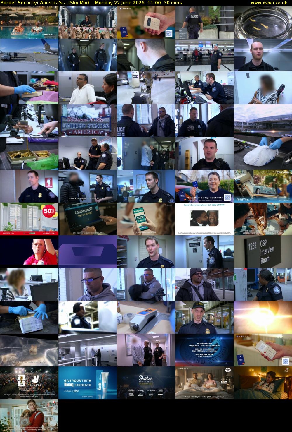 Border Security: America's... (Sky Mix) Monday 22 June 2026 11:00 - 11:30