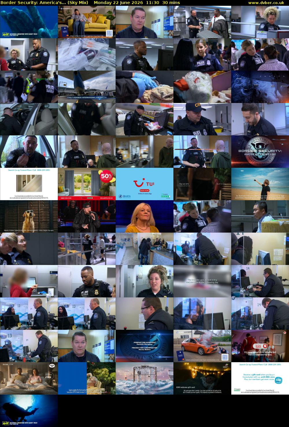 Border Security: America's... (Sky Mix) Monday 22 June 2026 11:30 - 12:00