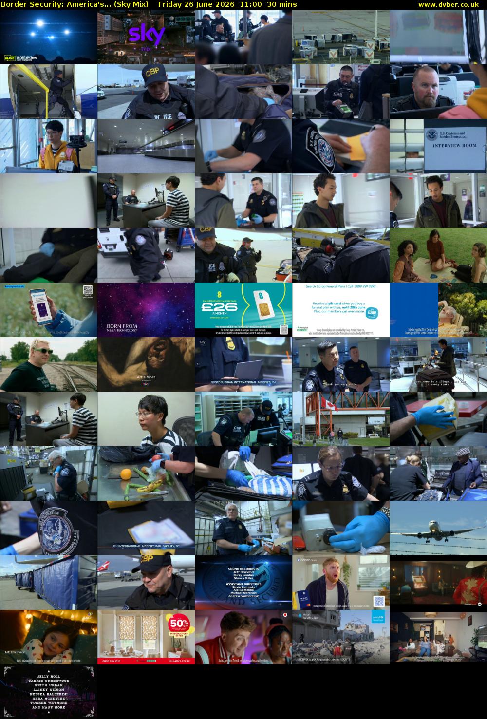 Border Security: America's... (Sky Mix) Friday 26 June 2026 11:00 - 11:30