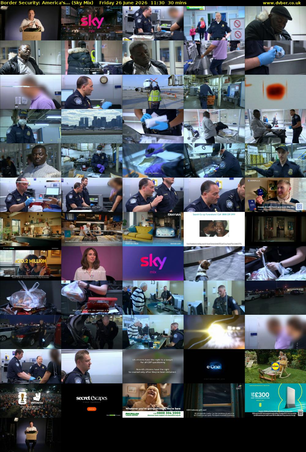 Border Security: America's... (Sky Mix) Friday 26 June 2026 11:30 - 12:00