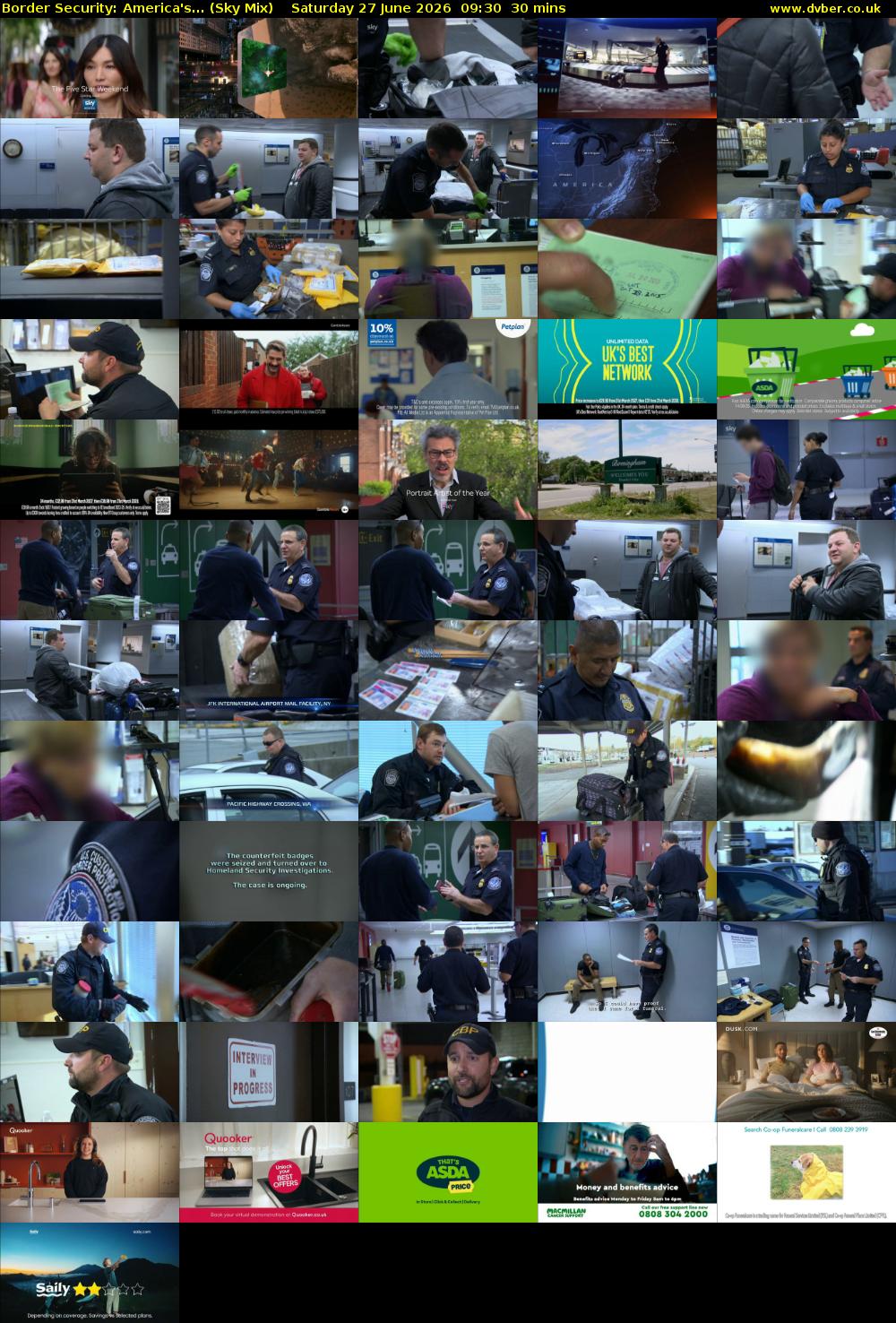 Border Security: America's... (Sky Mix) Saturday 27 June 2026 09:30 - 10:00