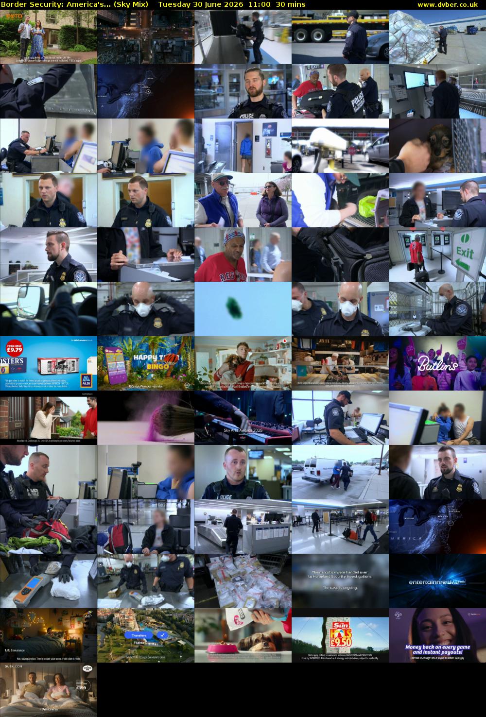 Border Security: America's... (Sky Mix) Tuesday 30 June 2026 11:00 - 11:30