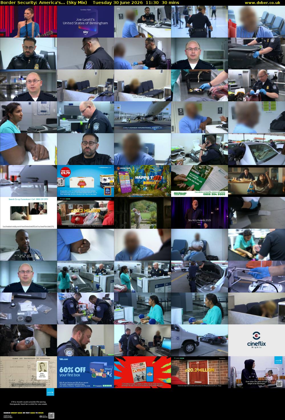 Border Security: America's... (Sky Mix) Tuesday 30 June 2026 11:30 - 12:00