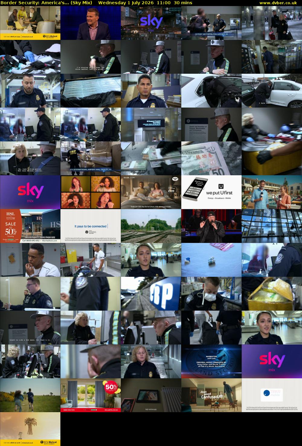 Border Security: America's... (Sky Mix) Wednesday 1 July 2026 11:00 - 11:30