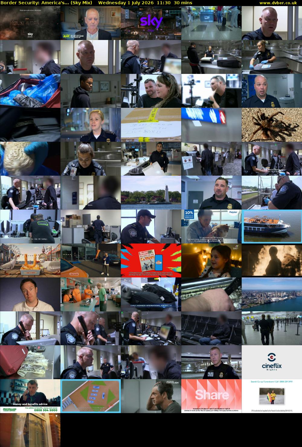 Border Security: America's... (Sky Mix) Wednesday 1 July 2026 11:30 - 12:00