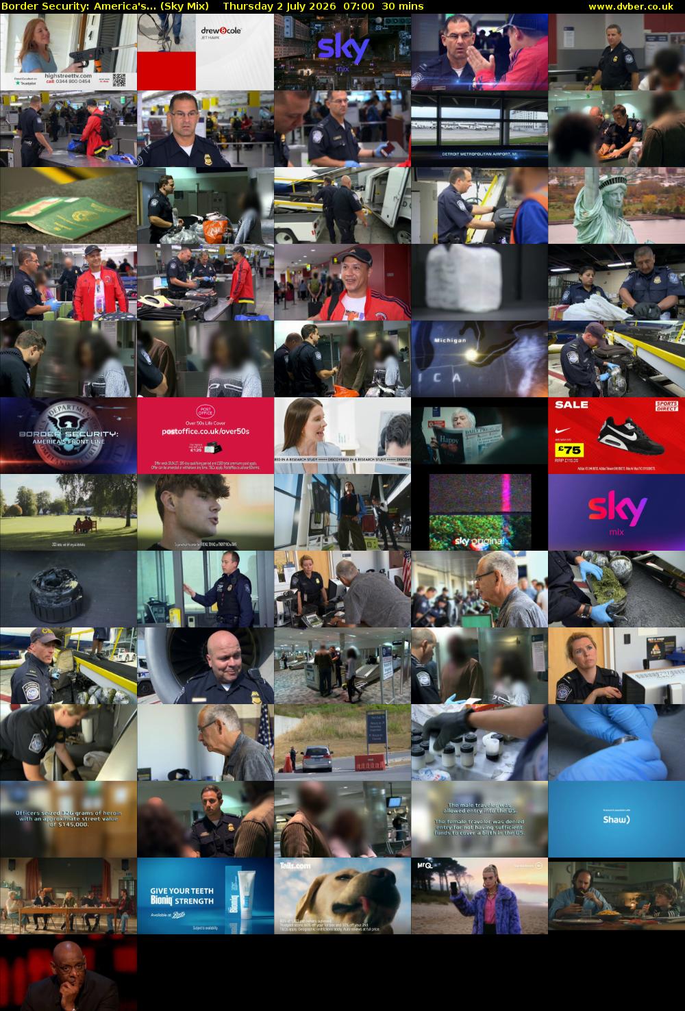 Border Security: America's... (Sky Mix) Thursday 2 July 2026 07:00 - 07:30