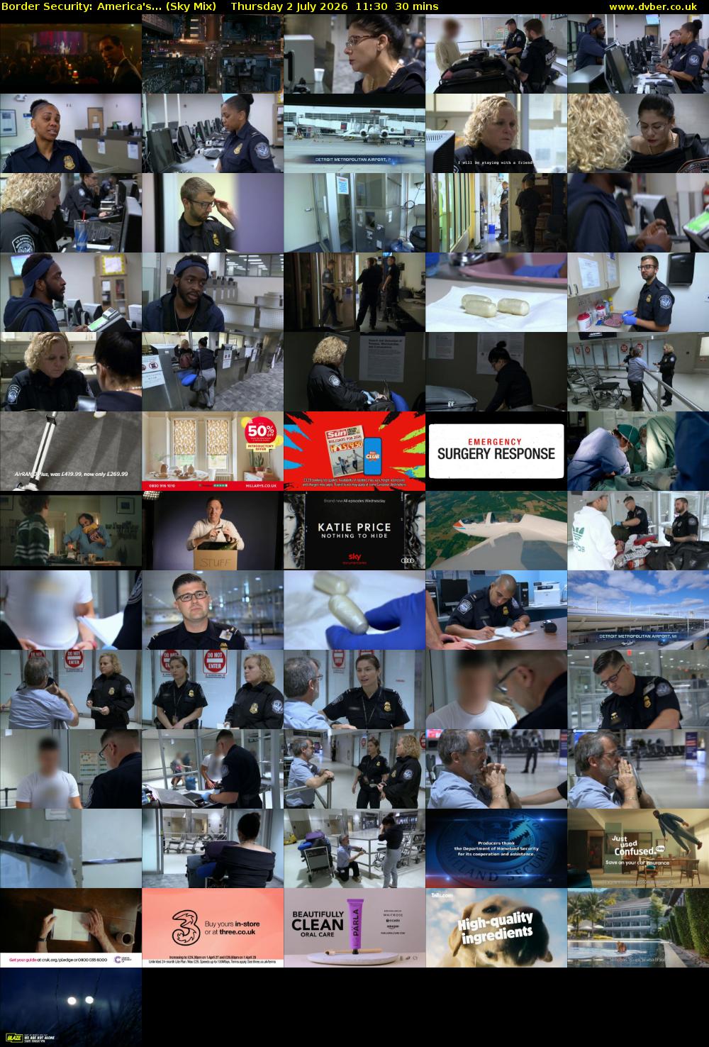 Border Security: America's... (Sky Mix) Thursday 2 July 2026 11:30 - 12:00