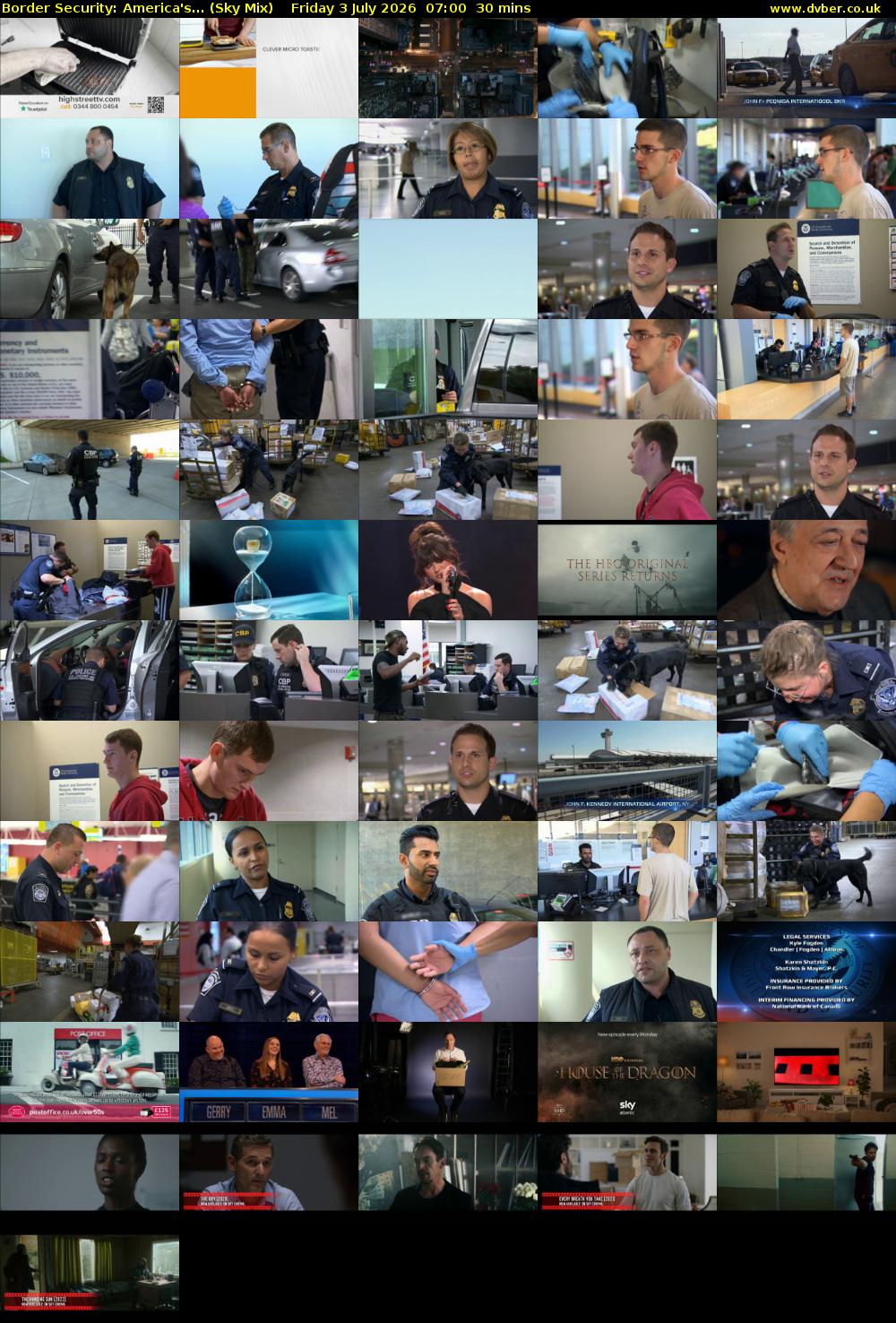 Border Security: America's... (Sky Mix) Friday 3 July 2026 07:00 - 07:30
