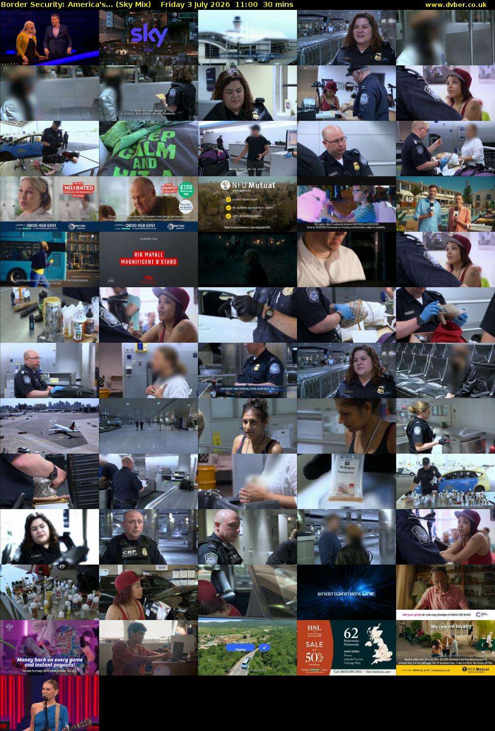 Border Security: America's... (Sky Mix) Friday 3 July 2026 11:00 - 11:30