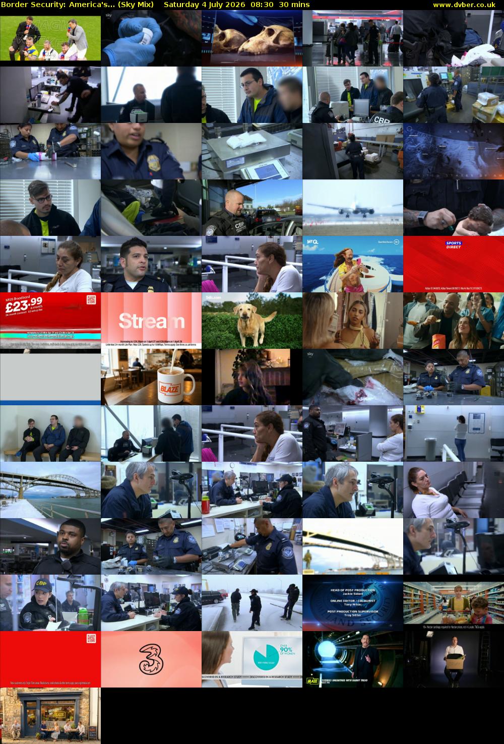 Border Security: America's... (Sky Mix) Saturday 4 July 2026 08:30 - 09:00