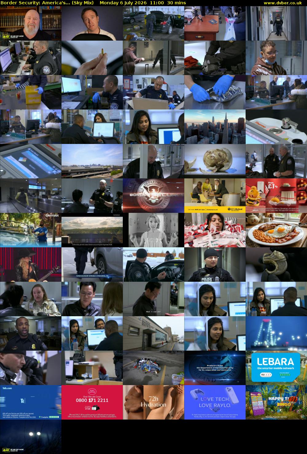 Border Security: America's... (Sky Mix) Monday 6 July 2026 11:00 - 11:30