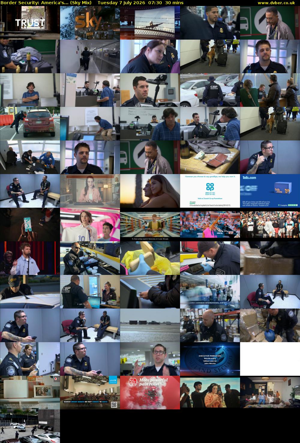 Border Security: America's... (Sky Mix) Tuesday 7 July 2026 07:30 - 08:00