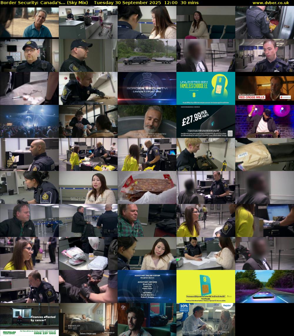 Border Security: Canada's... (Sky Mix) Tuesday 30 September 2025 12:00 - 12:30