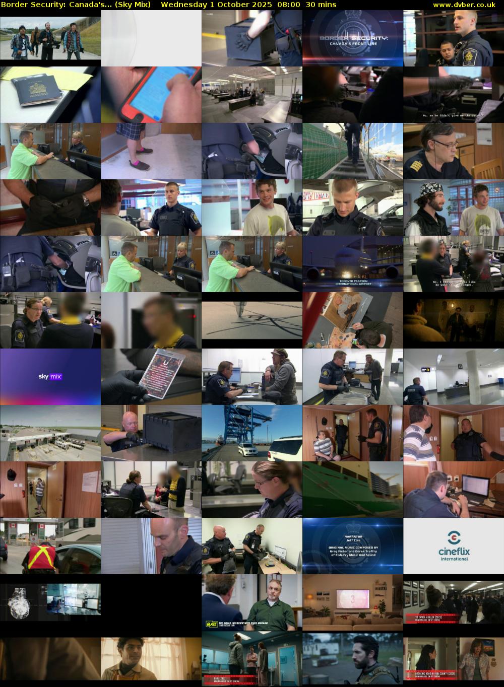 Border Security: Canada's... (Sky Mix) Wednesday 1 October 2025 08:00 - 08:30