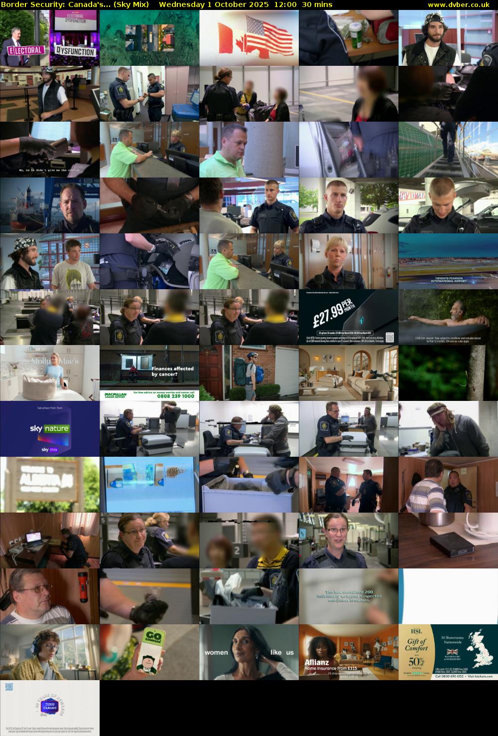 Border Security: Canada's... (Sky Mix) Wednesday 1 October 2025 12:00 - 12:30