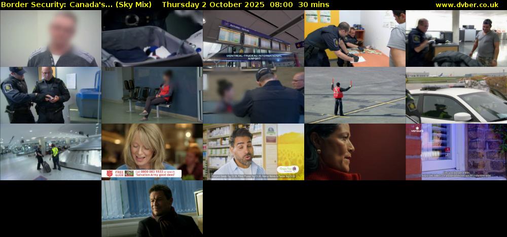 Border Security: Canada's... (Sky Mix) Thursday 2 October 2025 08:00 - 08:30