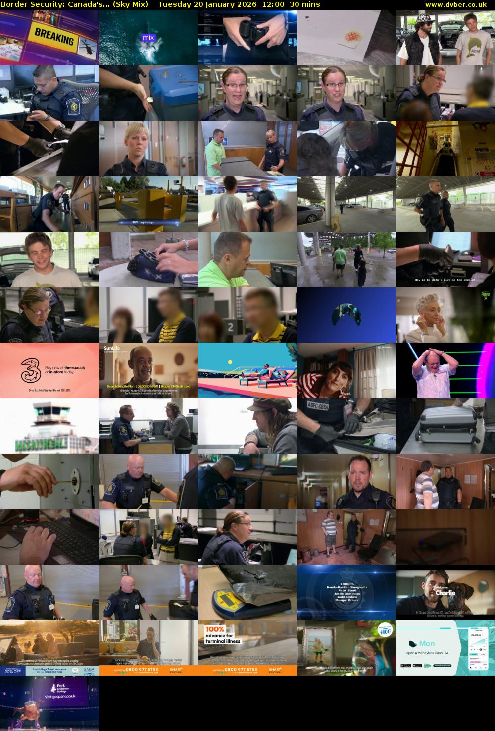 Border Security: Canada's... (Sky Mix) Tuesday 20 January 2026 12:00 - 12:30