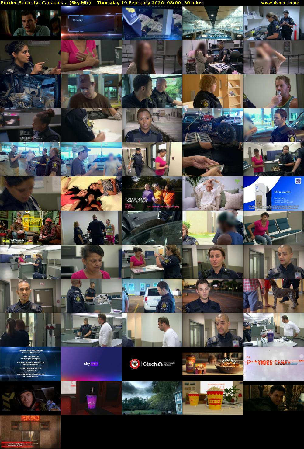 Border Security: Canada's... (Sky Mix) Thursday 19 February 2026 08:00 - 08:30